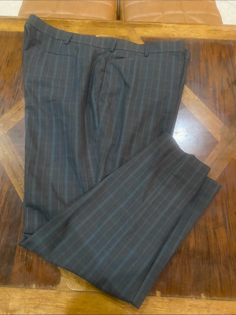 Plus Size Lee Women's Dark Gray Pinstripe Trousers